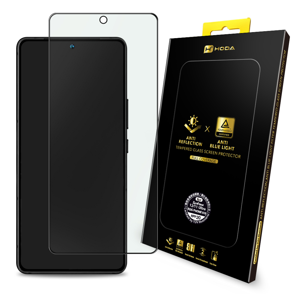 ASUS Rog Phone 8 系列 AR抗反射抗藍光滿版玻璃保護貼 (德國萊因TÜV RPF20認證)