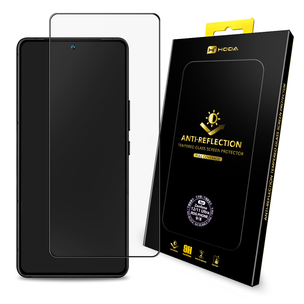 hoda ASUS ROG Phone 8 系列 AR抗反射滿版玻璃保護貼 0.21mm