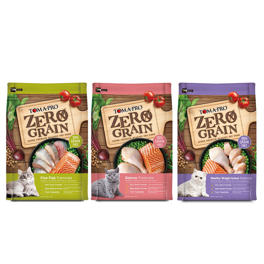 【TOMA-PRO 優格】ZERO GRAIN 天然零穀食譜 全齡貓系列 飼料/乾糧-2.5磅(1.13kg) 共兩款