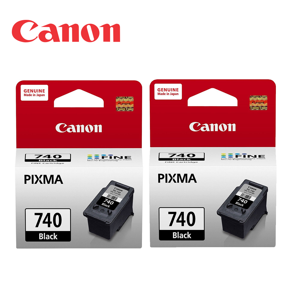 Canon 佳能 PG-740 原廠黑色墨水匣組合(2黑)(適用:MG3670、MX377、MX397、MX437、MX457、MX477、MX517、MX527)