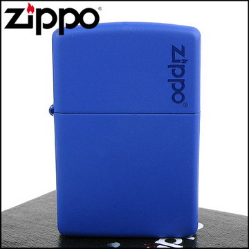 Zippo 美系~LOGO字樣打火機~(寬)Royal Blue Matte寶藍烤漆