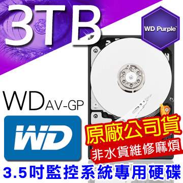 WD 威騰 原廠代理商 監控專用硬碟 3.5吋 3000G 3TB SATA 非水貨維修無門 低耗電 24 小時錄影超耐用 DVR硬碟 監視器材 3TB