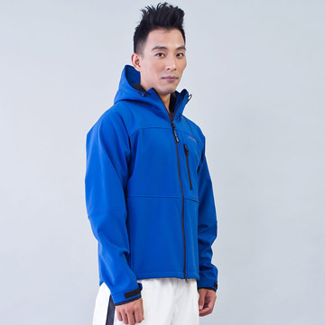 TECL-WOOD《96625》防風防水透氣保暖Soft Shell(軟殼)連帽外套(寶藍色)(男)