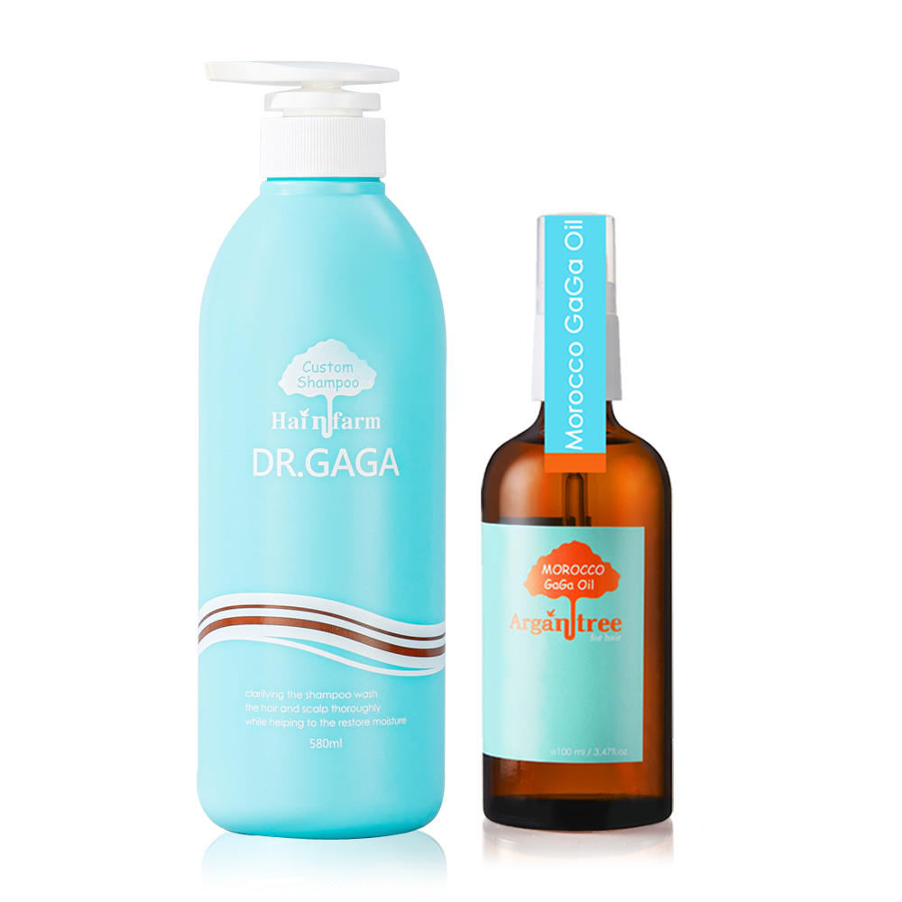 Morocco GaGa Oil 摩洛哥秀髮油慢舒活護髮油100ml+GaGa量身訂做洗髮精580ml