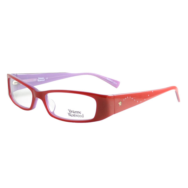Vivienne Westwood 薇薇安魏斯伍德 英國光學鏡框閃亮星型晶鑽英倫龐克風(紅/紫) VW14903