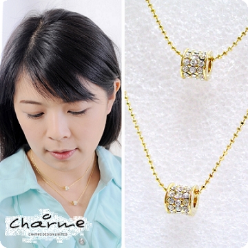 Charme 御金 晶璨 雙鍊雙墜飾設計~閃亮金款~母親節優質推薦限量款