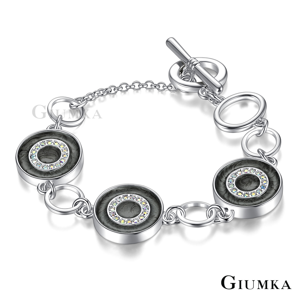 GIUMKA 手鍊奢華甜甜圈T字扣(黑色)