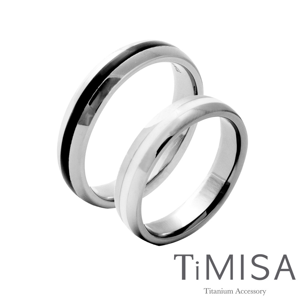 TiMISA 純鈦美學 《真愛宣言》純鈦對戒(三色可選 黑/藍/白)