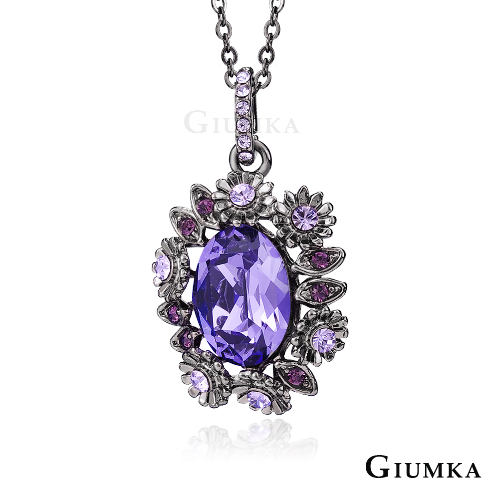 GIUMKA 項鍊橢圓水晶送女生禮物花樣年華