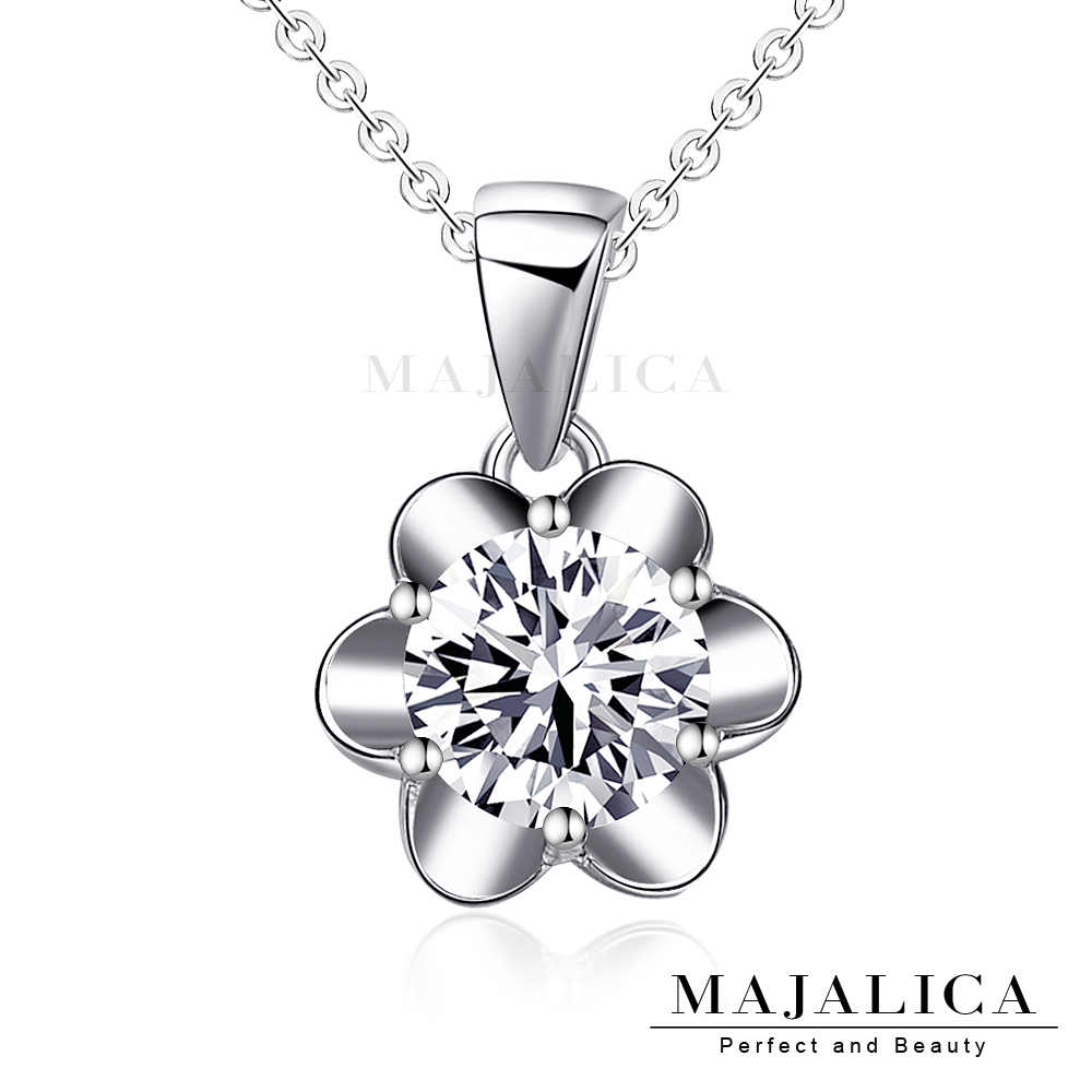 Majalica 925純銀項鍊女款八心八箭 花朵美鑽 PN03033