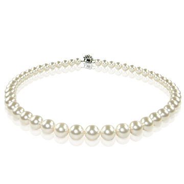 小樂珠寶 3A正圓南洋深海貝珍珠項鍊秀氣白珠8mm(其他規格)