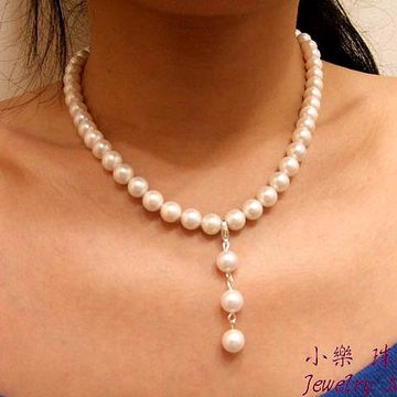 小樂珠寶 3A正圓南洋深海貝珍珠項鍊秀氣白珠8mm(其他規格)