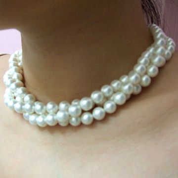 小樂珠寶 3A正圓南洋深海貝珍珠項鍊秀氣白珠8mm