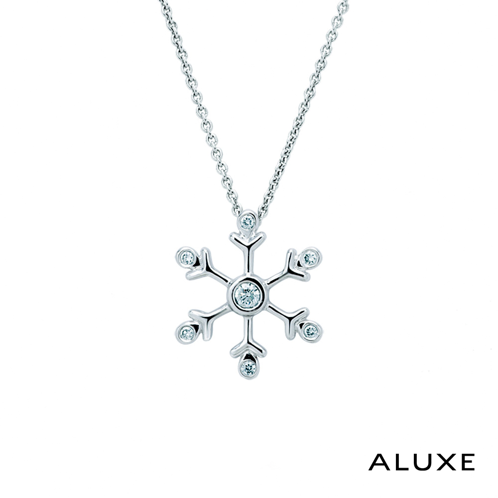 ALUXE 亞立詩 18K金 鑽石項鍊 雪晶之舞 雪花 NN0682