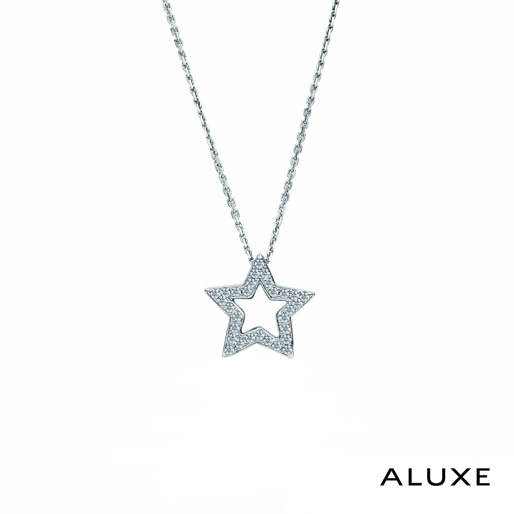 ALUXE 亞立詩 18K金 鑽石項鍊 瑰麗星芒 星形 NN0690