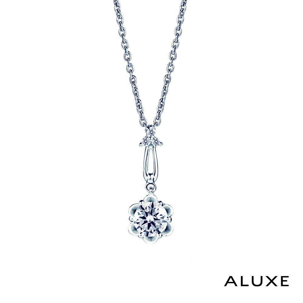 ALUXE 亞立詩 0.30克拉 FVS2 18K金 鑽石項鍊 花的幸福 NS0758