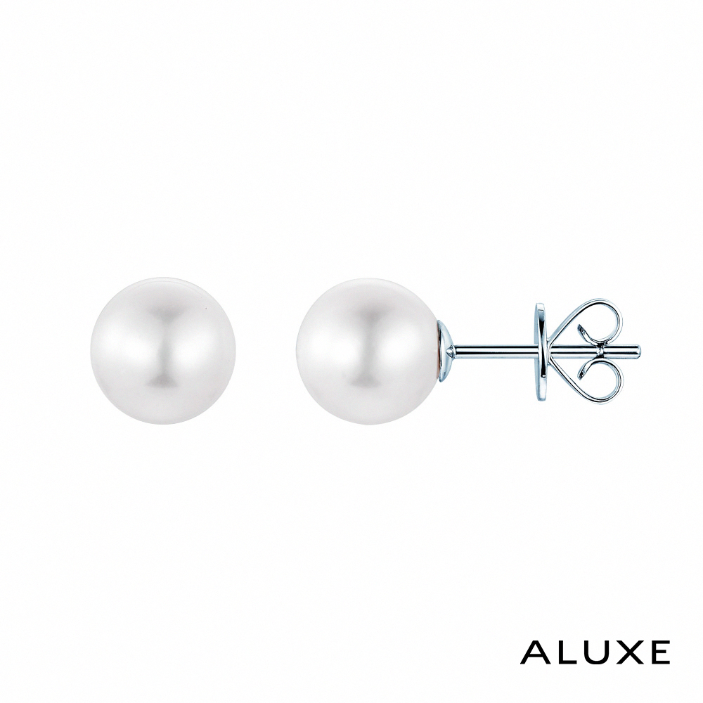 ALUXE 亞立詩 天然淡水珍珠 8-8.5mm 18K金 珍珠耳環 純粹珍珠 EE0037