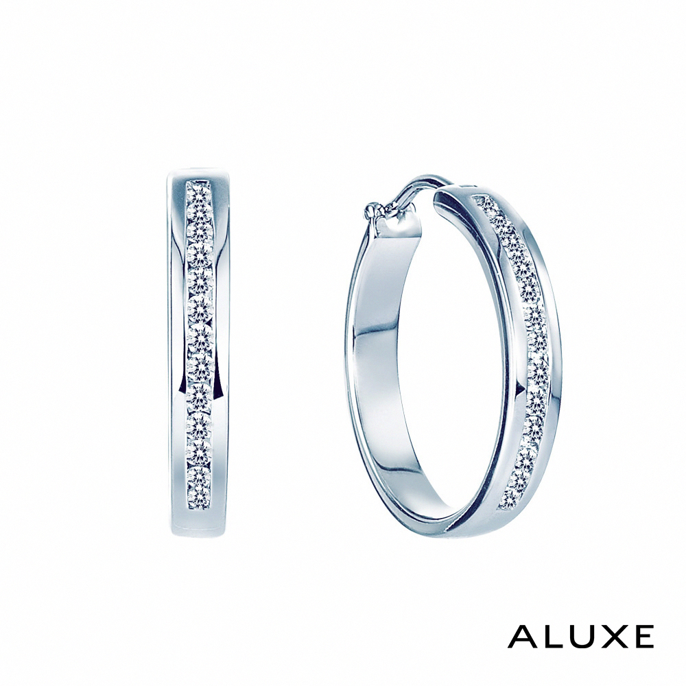 ALUXE 亞立詩 18K金 鑽石耳環 閃爍之圓 EE0751
