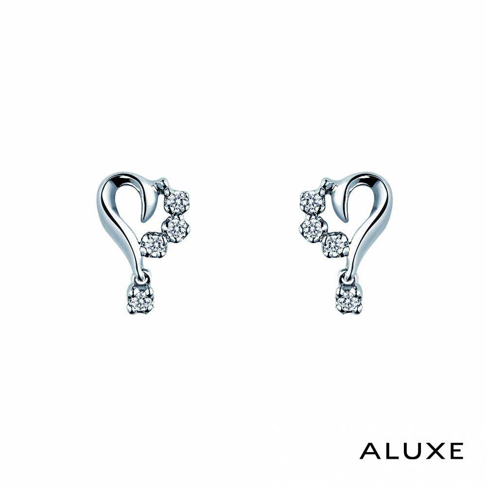 ALUXE 亞立詩 18K金 鑽石耳環 相隨 心形 初綻系列 EE0785