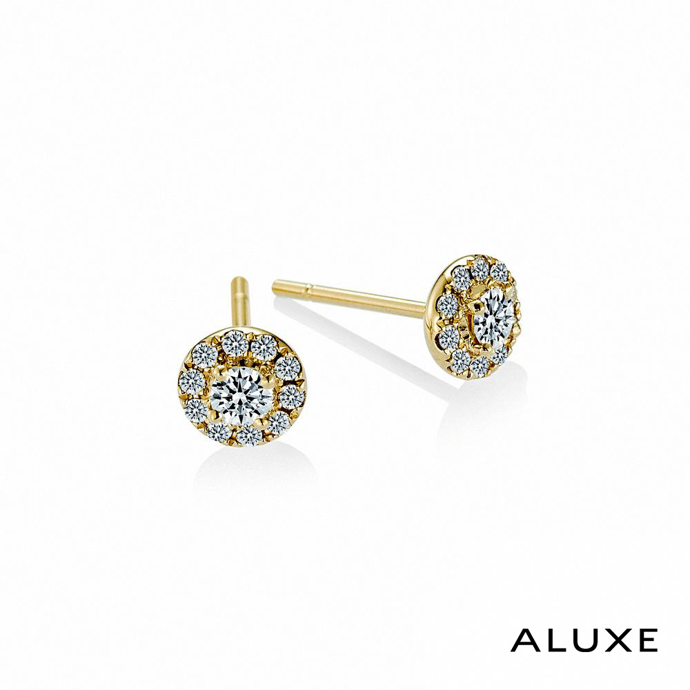 ALUXE 亞立詩 18K金 鑽石耳環 無盡圓環 EE0787