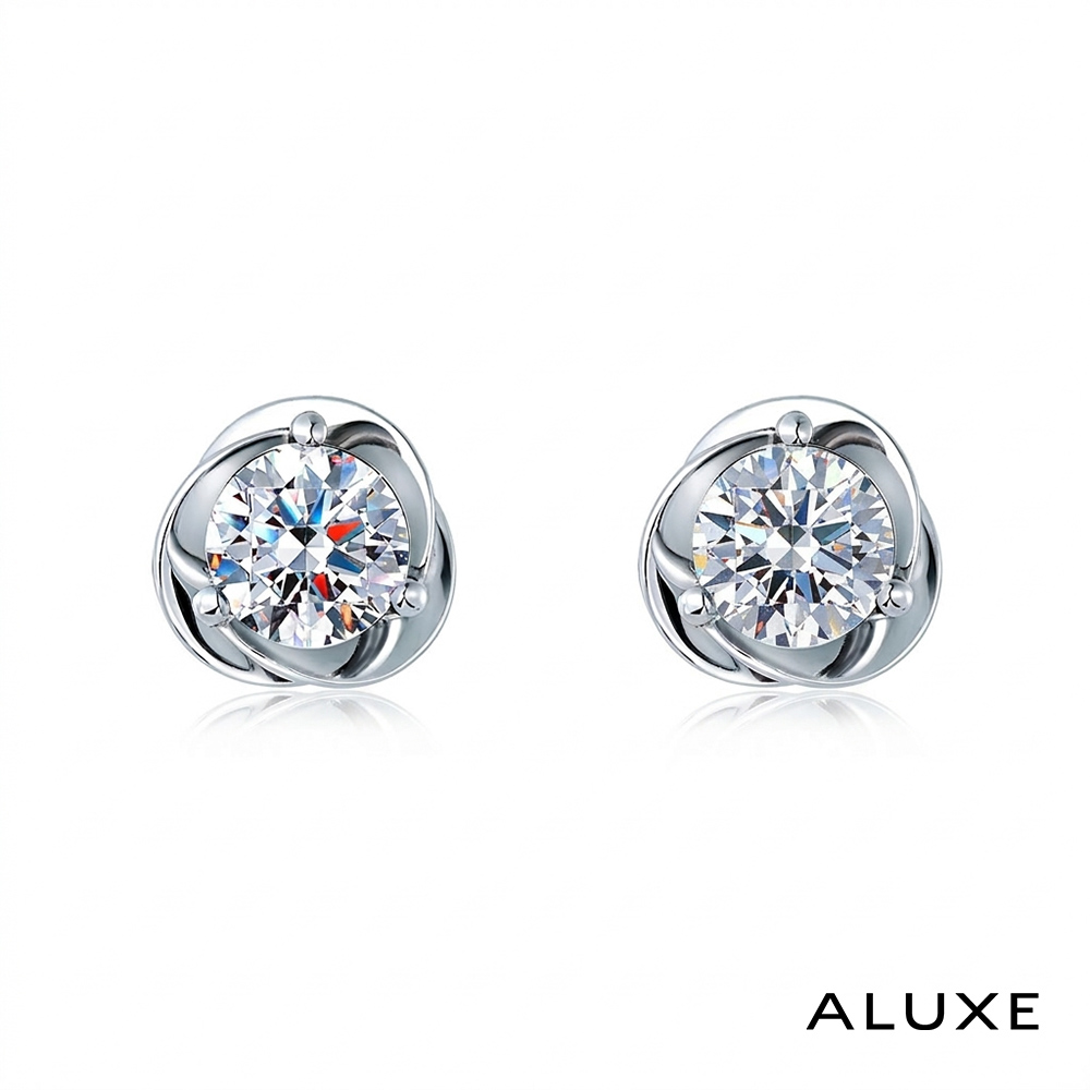ALUXE 亞立詩 0.60克拉 FVS2 18K金 鑽石耳環 玫瑰之心 ES0776