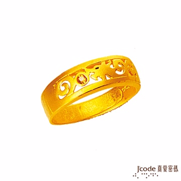 Jcode 真愛密碼 Jcode 錦繡龍鳳純金戒指(龍) 約1.58錢