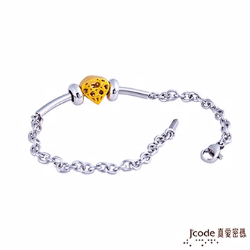 Jcode 真愛密碼 Jcode 一克拉黃金+純銀+白鋼手鍊