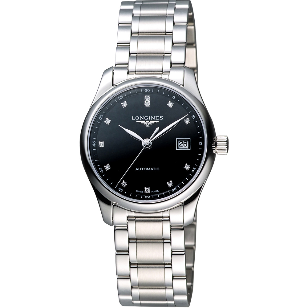 LONGINES 浪琴 Master 巨擘大三針真鑽機械女錶-28mm L2.257.4.57.6