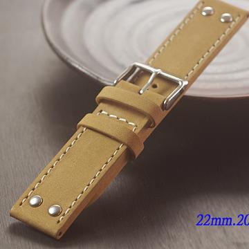 Hamilton 漢米爾頓 軍錶.運動錶高質感仿舊款麂皮錶帶- ( 22mm.20mm )