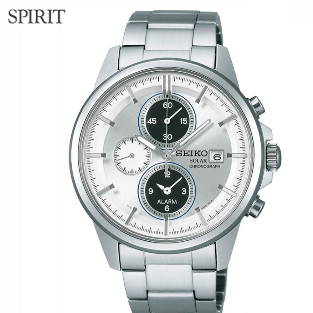 SEIKO 精工 享指定專櫃售後服務 Spirit Solar 大錶面計時腕錶/銀面V172-0AA0S