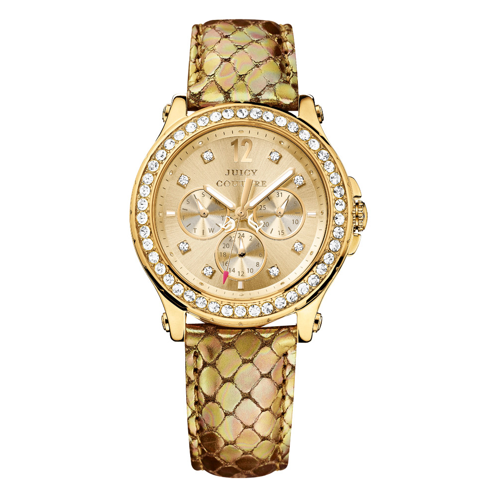 Juicy Couture 珍愛奢華晶鑽日曆手錶-金 J1901062