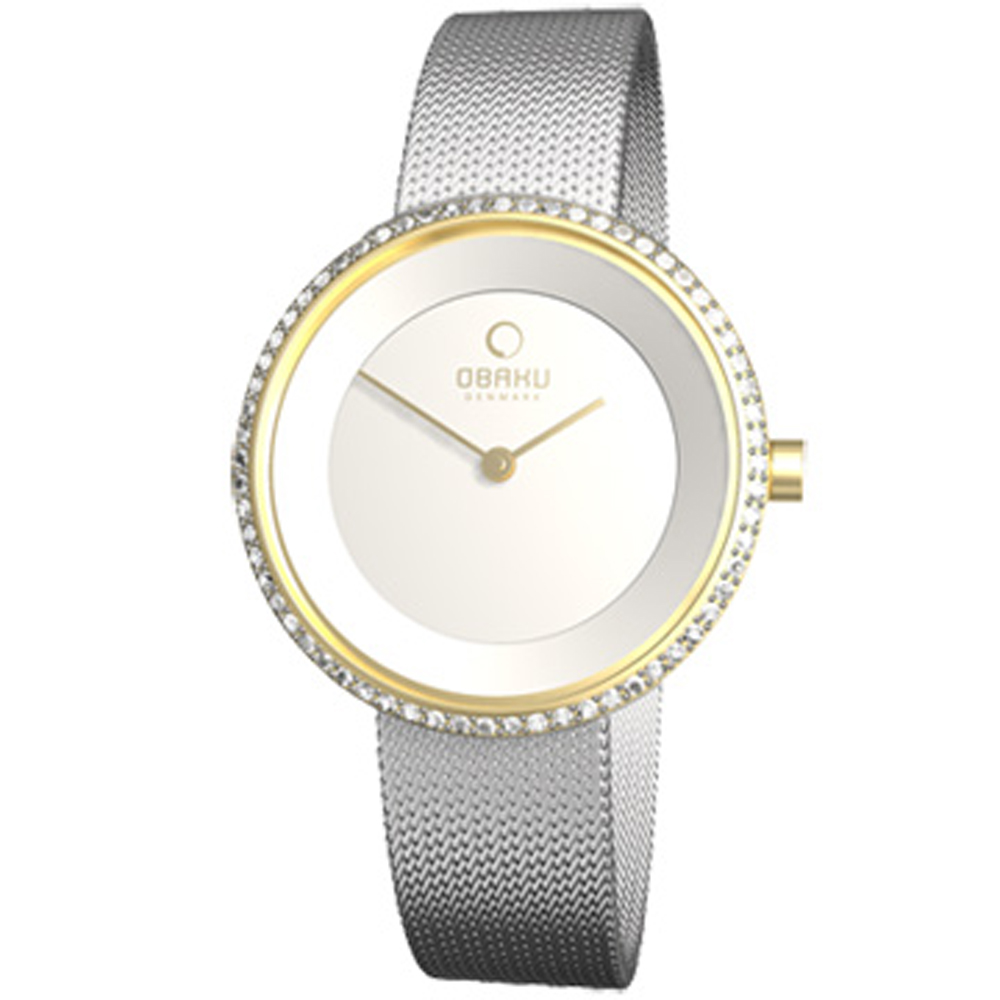 OBAKU 雅悅媛式晶鑽米蘭腕錶-白金