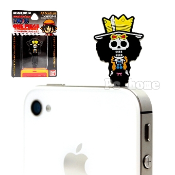 日本進口航海王【布魯克】iphone4/4S音源孔防塵塞