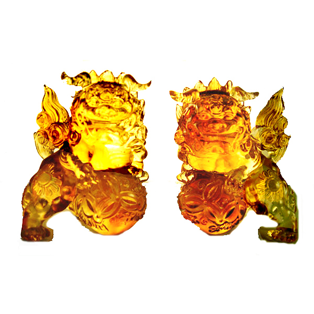 開運陶源 《祥獅獻瑞》琉璃