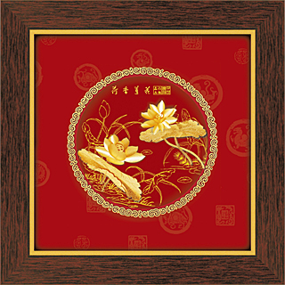 開運陶源金箔畫純金素雅系列(佛手蓮花) 30x30cm - PChome 24h購物