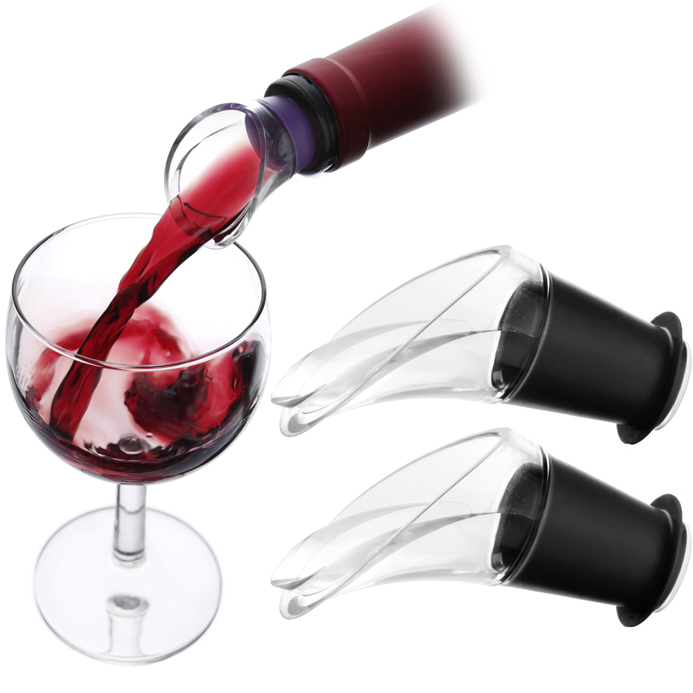 VACU VIN 荷蘭 Crystal 不滴漏注酒器(黑2入) / 引酒器 倒酒器 酒嘴 可機洗 洗碗機可洗
