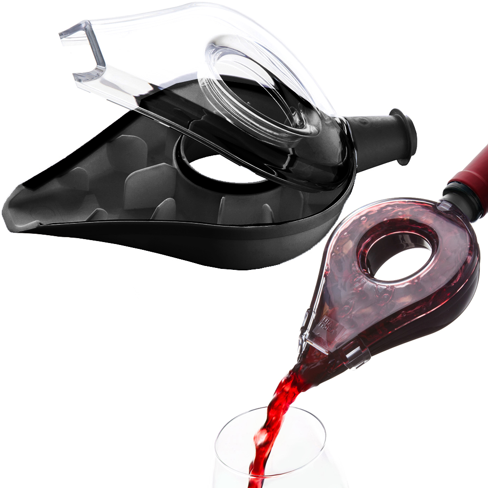 VACU VIN 荷蘭 環型醒酒注酒器(黑) / 紅酒醒酒 醒酒倒酒器 引酒器