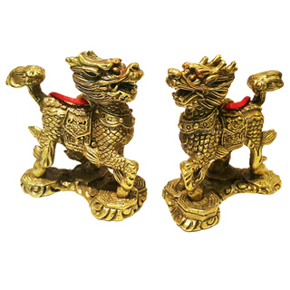 重工 彫刻 祥雲瑞獣 麒麟 大銅盤 銅製品 鎮宅辟邪 開運風水 招財 置物 000002_1584330554.jpg