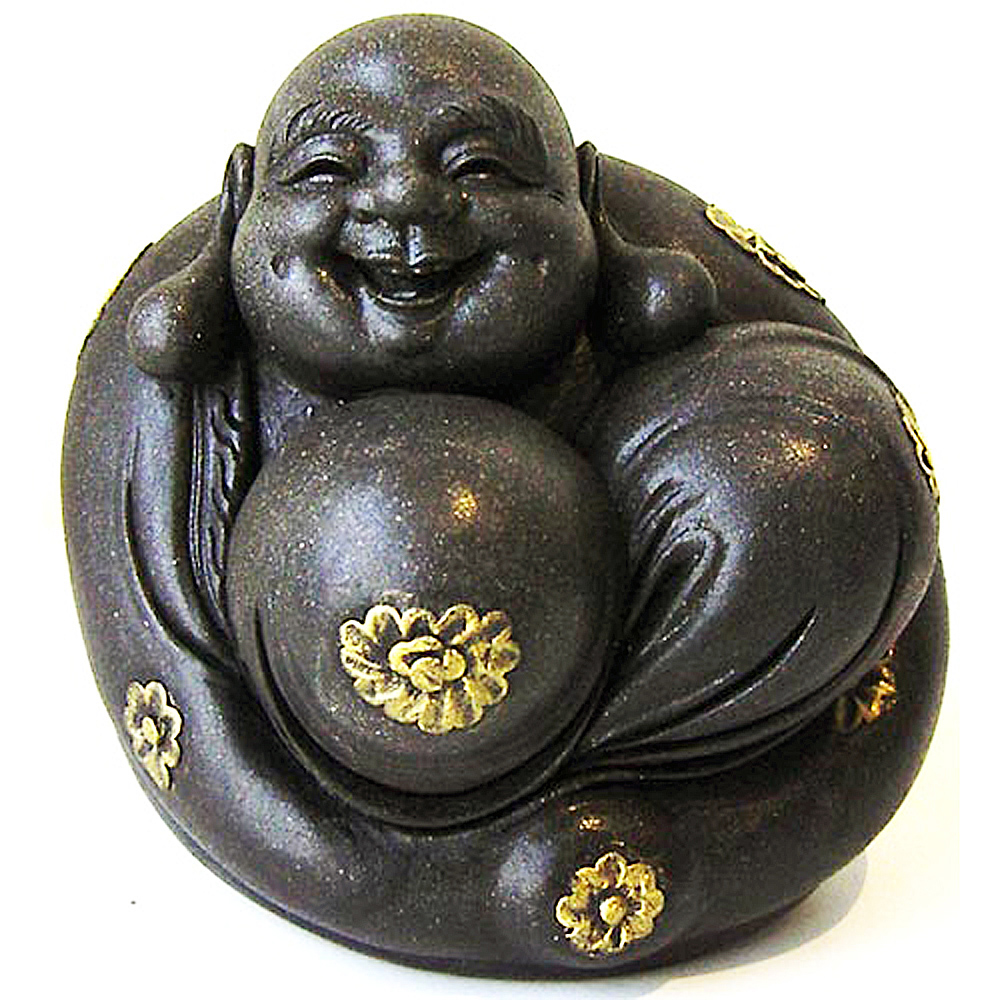 開運陶源 《發財神》彌勒佛 (黑墨石)