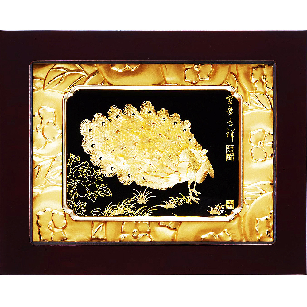 開運陶源 純金 孔雀 富貴吉祥 萬柿如意系列