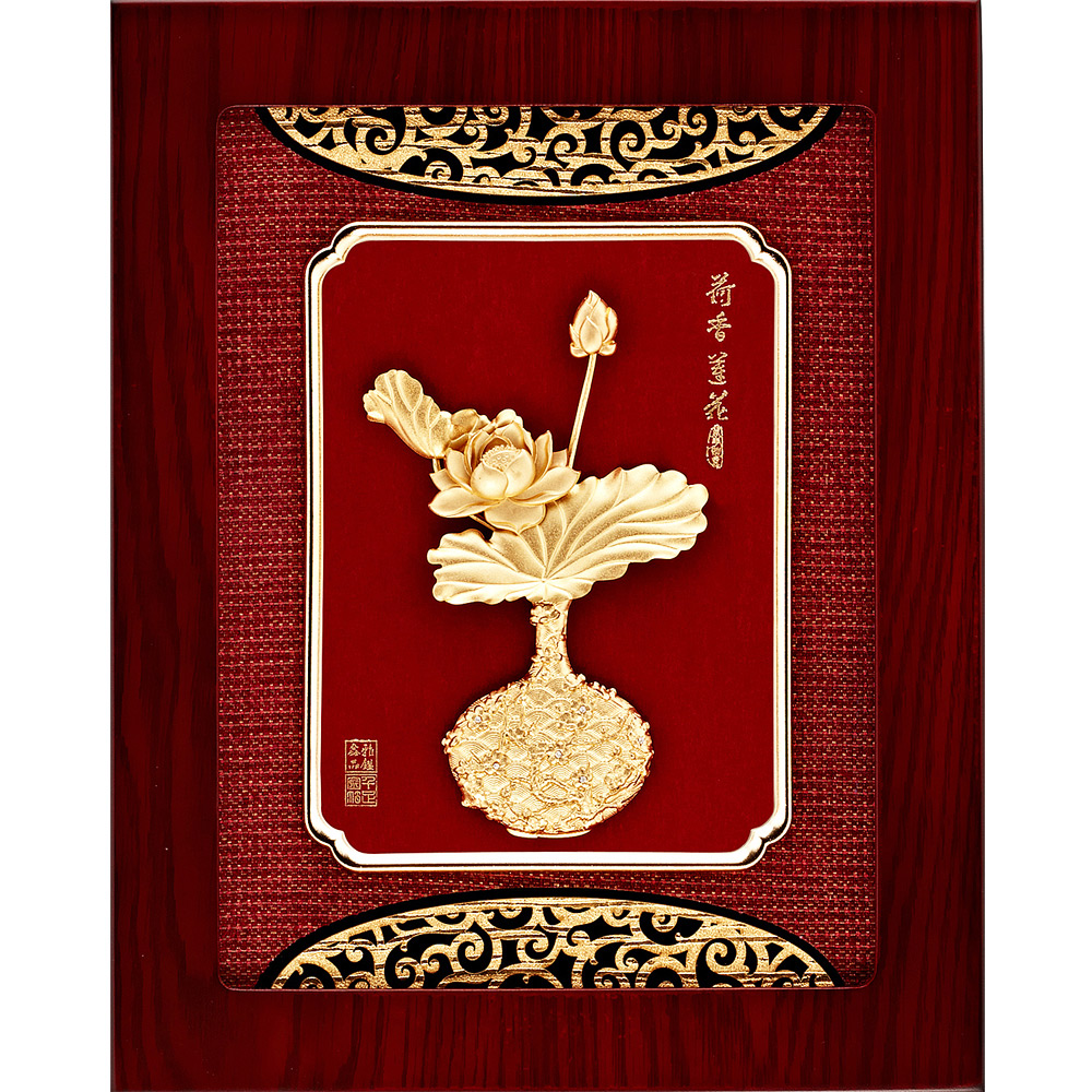 開運陶源雅鑑鑫品金箔畫圓盤系列(小)【馬到成功】23x23cm - PChome
