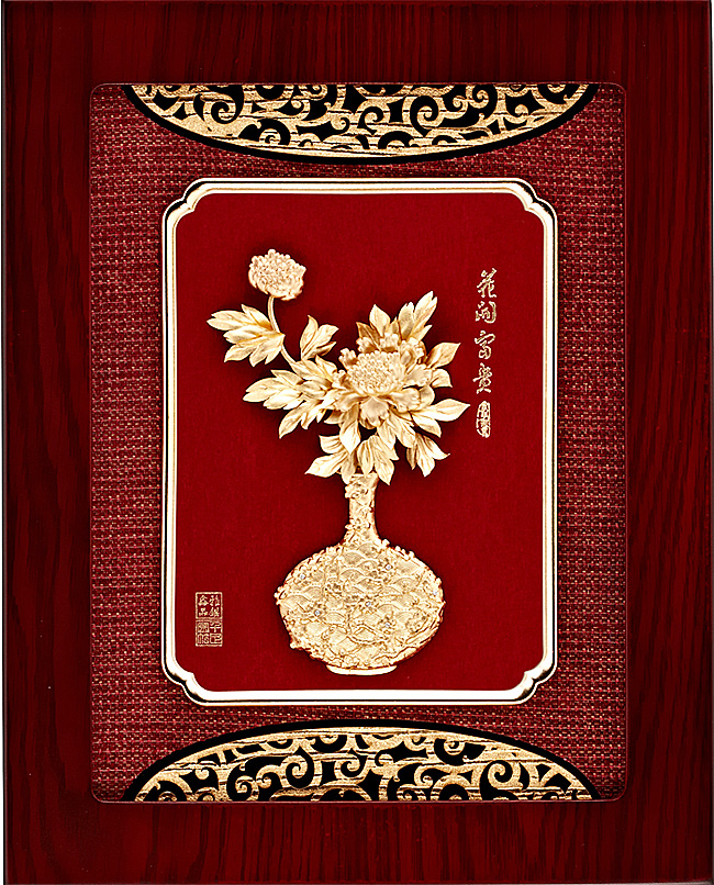 開運陶源雅鑑鑫品金箔畫平安系列~牡丹【花開富貴】27x34cm - PChome