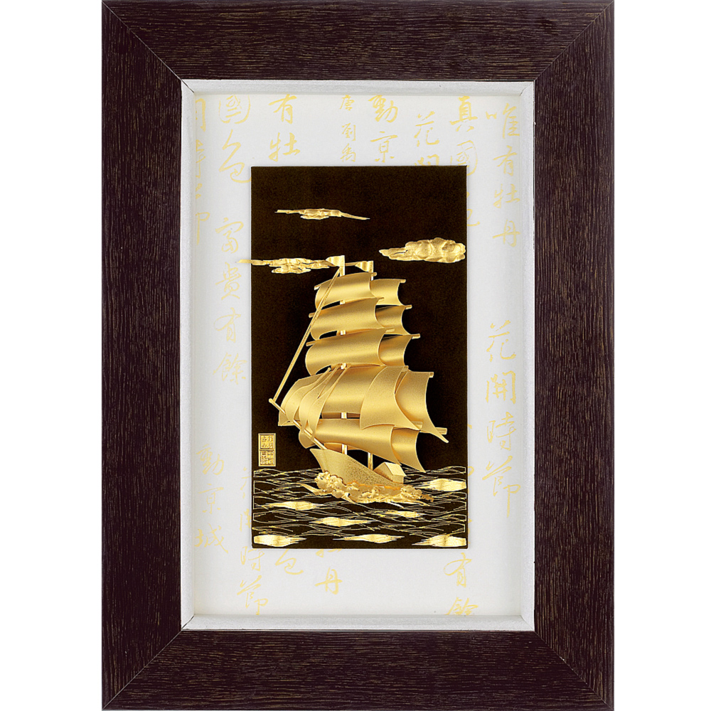 開運陶源金箔畫純金鴻福系列帆船【一帆風順】26x33cm - PChome 24h購物
