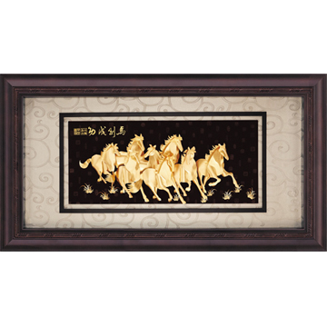 開運陶源純金金箔畫*盛景系列*八駿馬【馬到成功】133x69cm - PChome