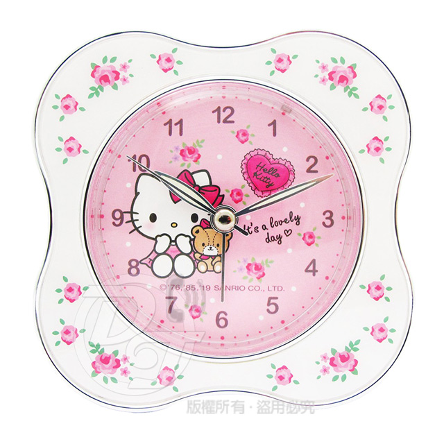 HELLO KITTY小熊花朵靜音貪睡鬧鐘 JM-E041KT-W