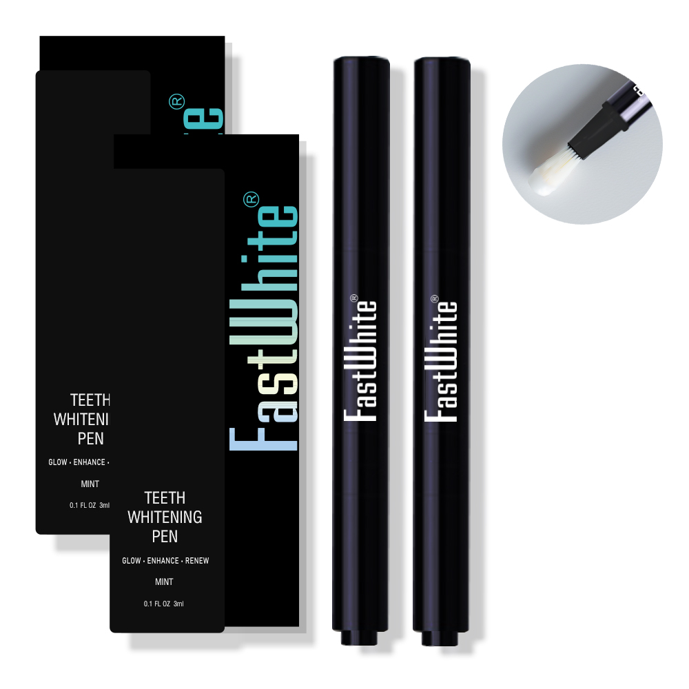 FastWhite 齒速白 隨身牙齒亮白筆 好攜帶纖毛刷深入齒縫 2入超值組適用咖啡茶漬/煙牙/檳榔垢/食物染牙 非美白貼片倍麗兒