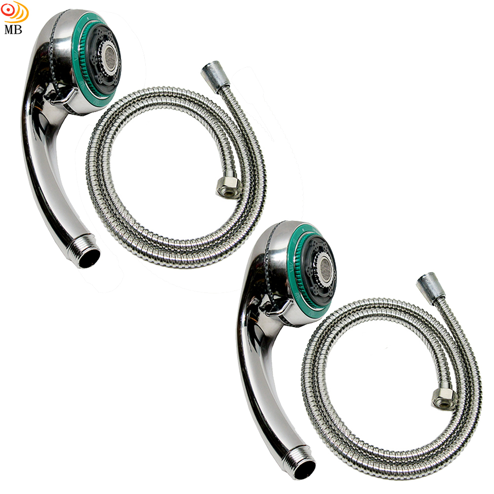 月陽 超值2入組附高壓管日式3段水流SPA蓮篷頭花灑(M6200)