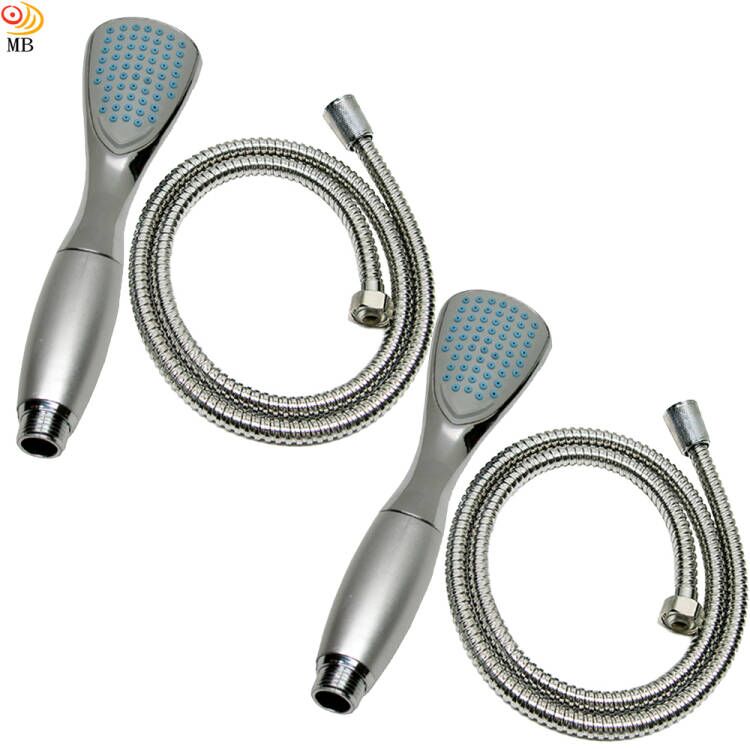 月陽 超值2入帶防爆管精質電鍍美式髮梳SPA蓮蓬頭花洒(3766)