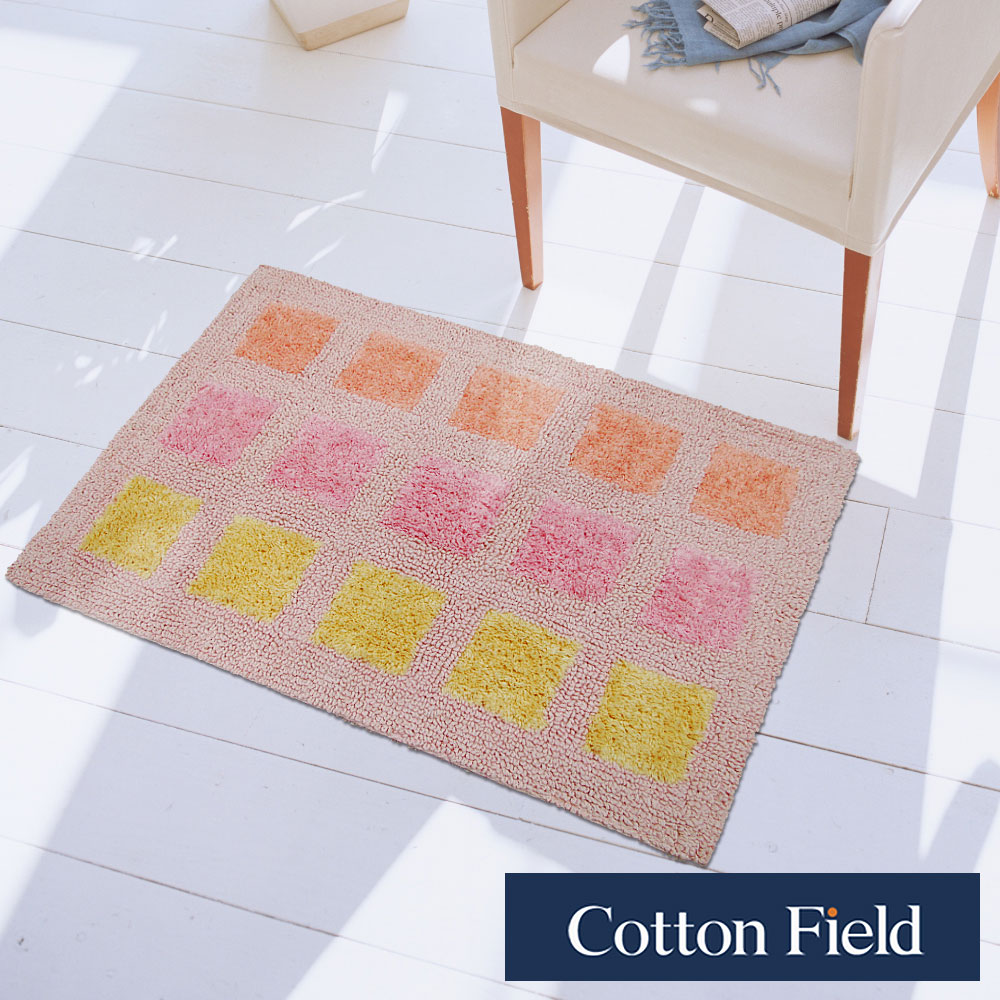 cottonfield 棉花田 【亞格】純棉雙面編織踏墊-粉色(50x80cm)