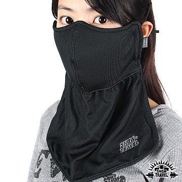 SNOW TRAVEL 雪之旅 抗UV遮陽護頸透氣口罩 4入(黑色)